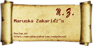 Maruska Zakariás névjegykártya